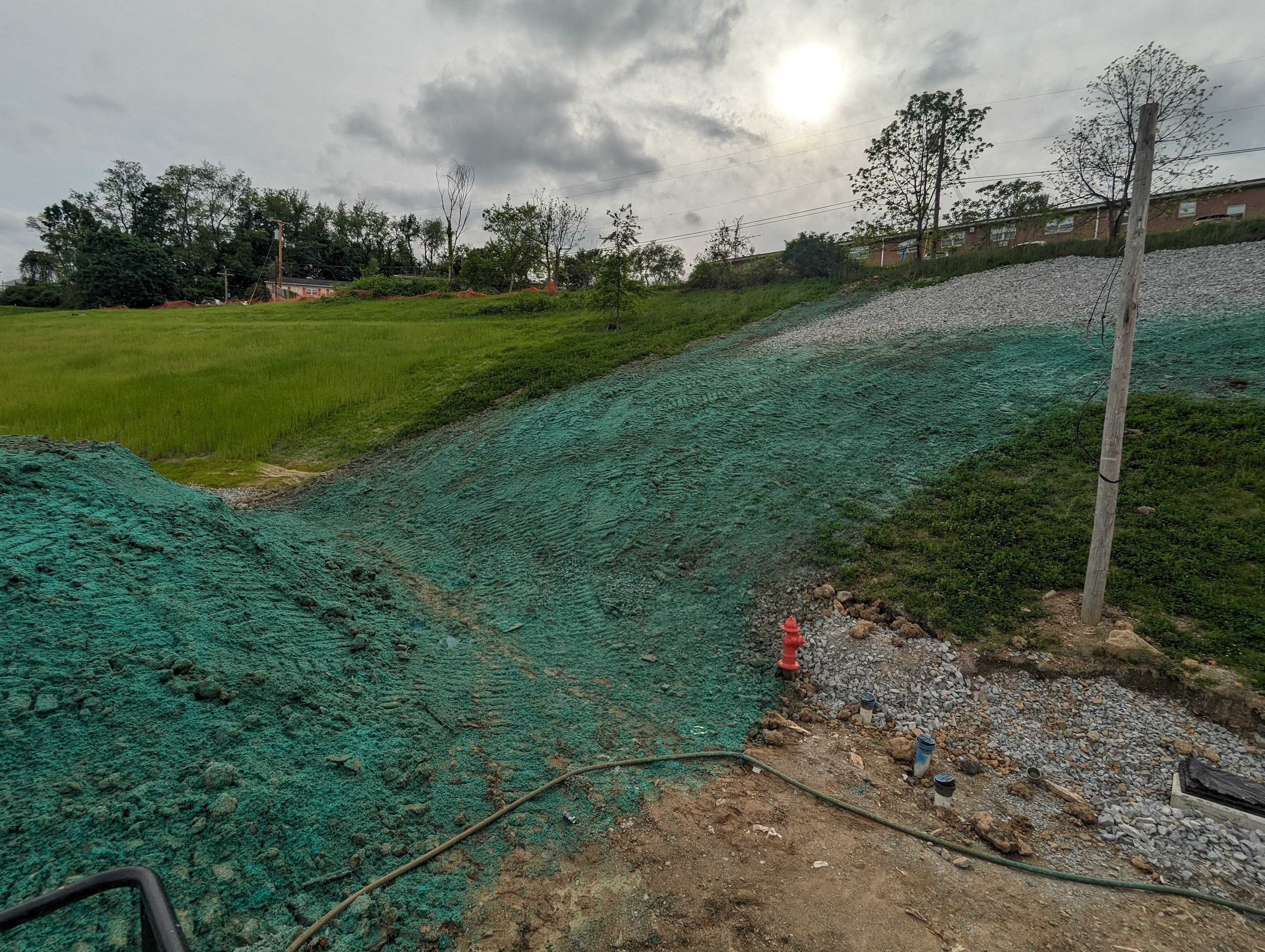 Hydroseeding a hillside